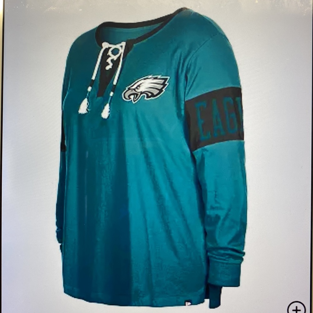 Philadelphia Eagles Lace Up Long Sleeve Shirt 2x New with Tags Super Bowl